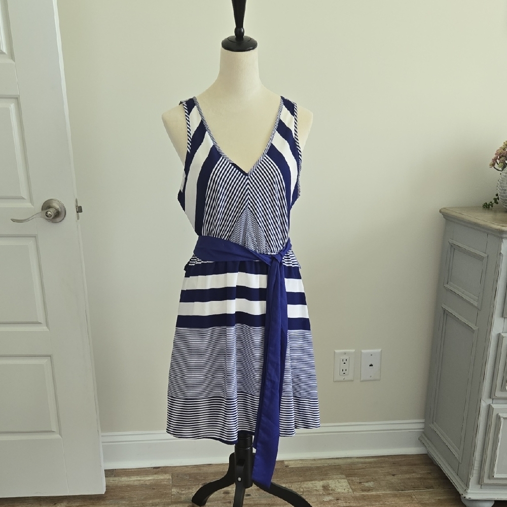 Buttons Blue and White Mini Sundress